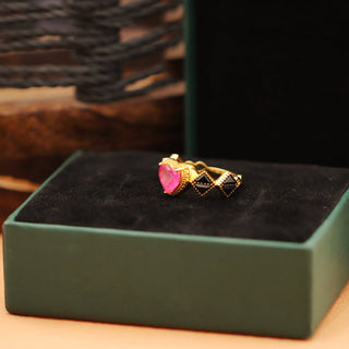 Genuine Ruby Gemstone Heart Ring, 925 Sterling Silver Handmade Women's Jewelry, Heart valentine Day Ring, Gift For Her