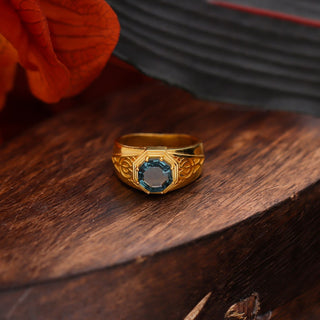Genuine London Blue Topaz Ring, 925 Solid Sterling Silver Handmade Jewelry Engagement Ring For Women, November Birthstone- Anniversary Gift