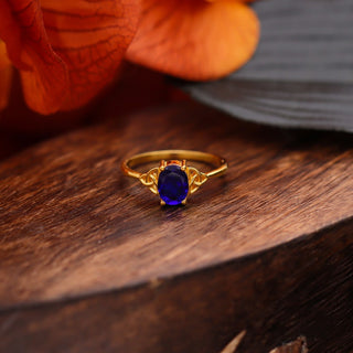 Blue Sapphire Ring, 925 Solid Sterling Silver Handmade Jewelry Engagement Ring For Women, Vintage Gemstone Wedding Ring