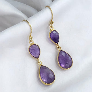 Amethyst Gold Earring By Harshita Jewellery