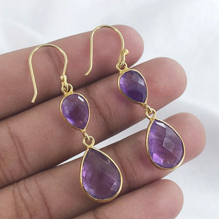 Amethyst Gold Earring By Harshita Jewellery