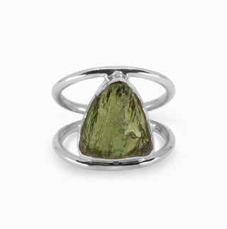 Authentic Czech Republic Moldavite Rough Gemstone 925 Solid Sterling Silver Handmade Ring Jewelry