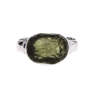 Authentic Czech Republic Moldavite Rough Gemstone 925 Solid Sterling Silver Handmade Ring Jewelry