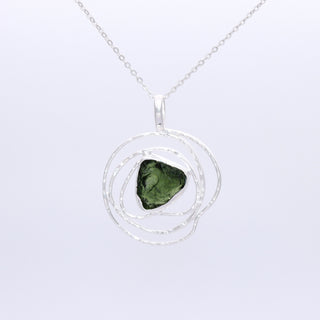 Raw Moldavite Pendant, Natural Gemstone Handmade Jewelry, Necklace For Women's, Jewelry For Christmas, Gift For Girls, 925 Sterling Silver