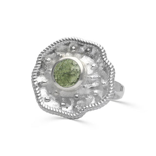 Authentic Natural Moldavite Ring, 925 Solid Sterling Silver, Best Handmade Ring, Genuine Czech Republic Moldavite Gemstone Ring