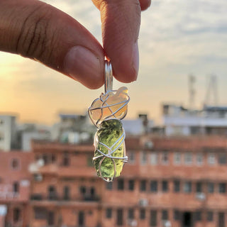 Moldavite Pendant, Czech Moldavite, Opal Pendant, Sterling Silver Pendant, Handmade Pendant, Natural Moldavite