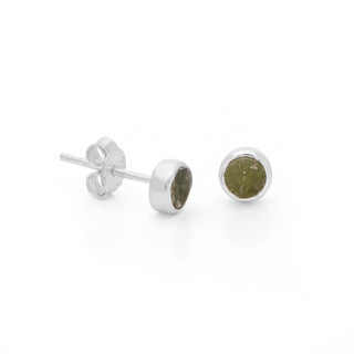 Raw Moldavite Gemstone Handmade 925 Sterling Silver Czech Moldavite Earring